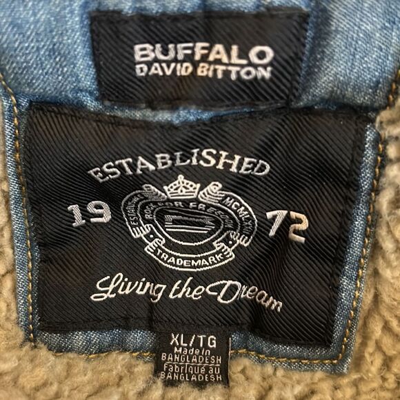 Buffalo David Bitton denim collared lined jacket Size XL New - Picture 8 of 13
